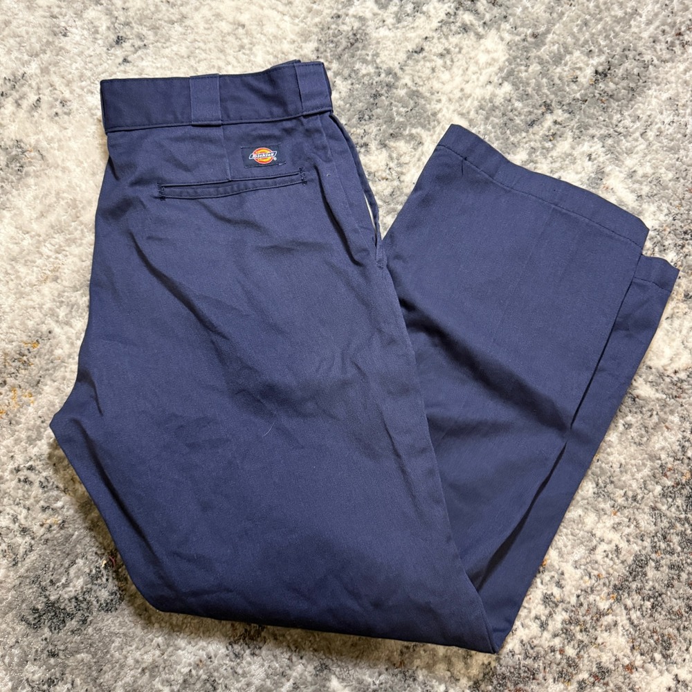 Dickies 874 Original Fit Work Pants Navy Blue Mens 34x30 Chino‎ Trousers